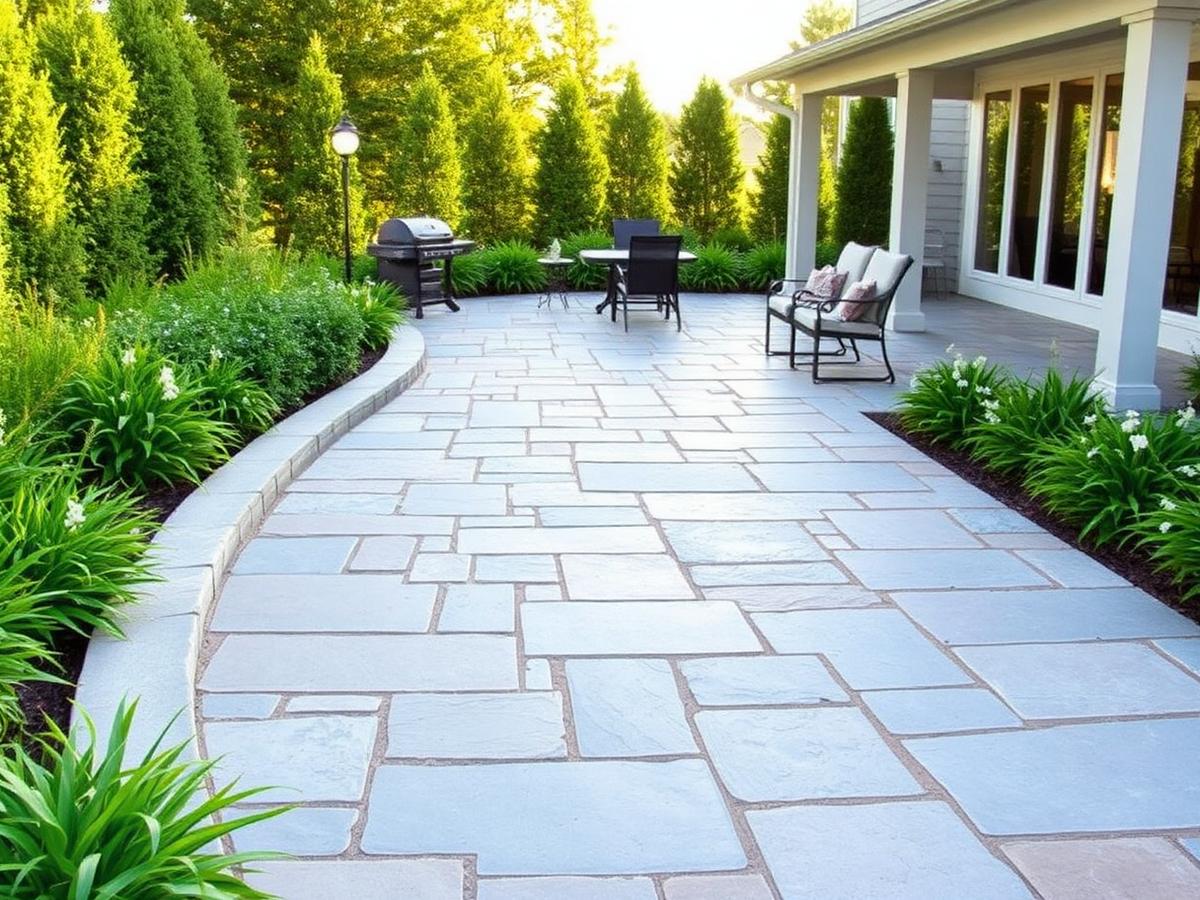 Bluestone Patio & Garden Border